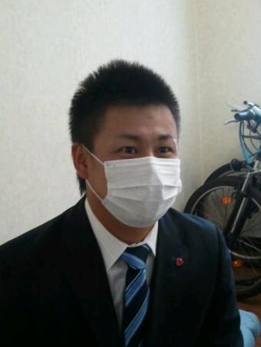 風邪の予防でマスクをするヤクルト・増渕