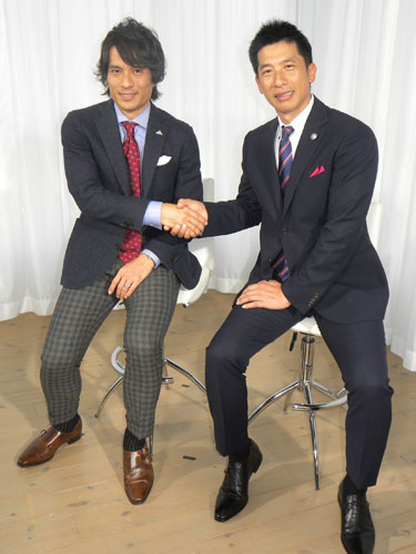 ＡＢＣテレビの特番でナビゲーターを務めた矢野燿大氏（右）と宮本恒靖氏