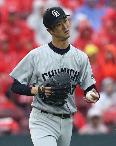 ＜広・中＞野間に本塁打を打たれるなど３失点…。ほろ苦いデビュー戦となった浜田智