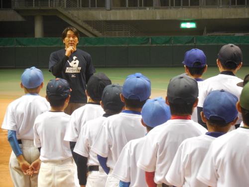 地元の石川県で野球教室を開いた松井氏　　　　　　　　　　