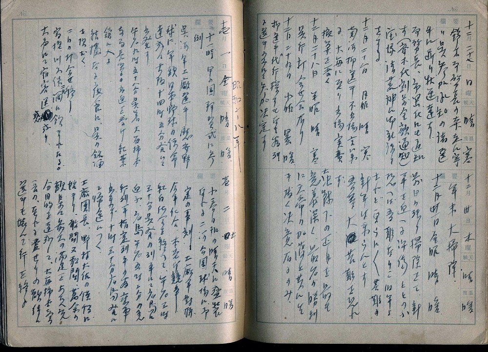 １９４２年大晦日に「吾等大苦難を恐れず」、４３年元日に「日本野球の使命達成のため」と記した小島善平氏の日記