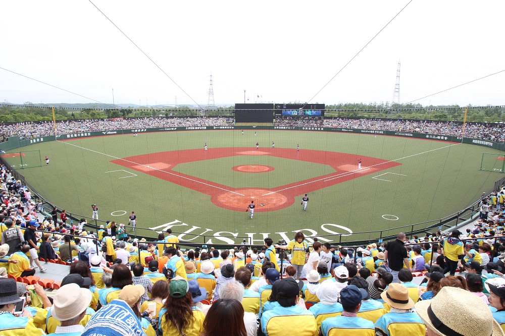 日本ハム―ロッテが行われた釧路市民球場