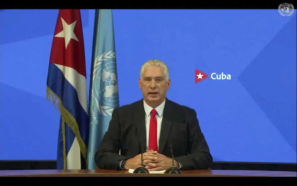 2021年にキューバの最高指導者となったミゲル・ディアスカネル第一書記(AP）