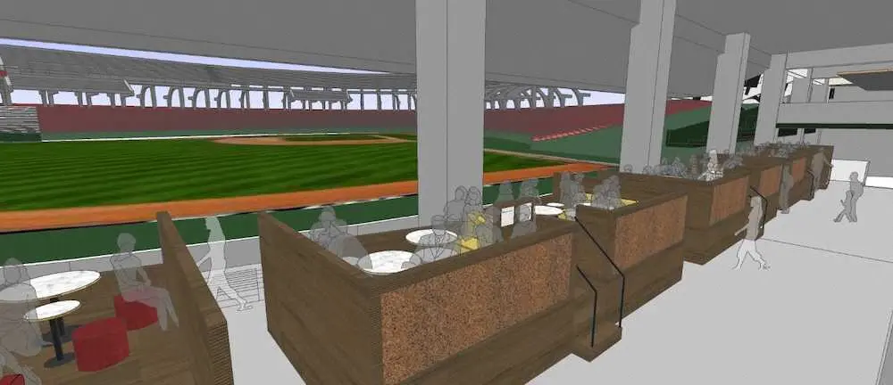 マツダスタジアムに新設される「パルテラス」席のイメージ図