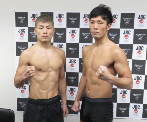 東洋太平洋・日本ミドル級タイトルマッチで１年８カ月ぶりに再戦する王者・柴田（右）と挑戦者・西田