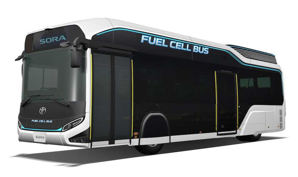 トヨタ自動車の燃料電池バスの試作車「ソラ」