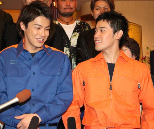 「オレンジ　命の奇跡」プレス向け発表会に登場した清水良太郎（左）と颯太