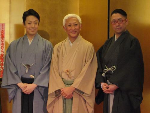 「四国こんぴら歌舞伎大芝居」の製作発表を行った（左から）尾上菊之助、中村時蔵、尾上松緑