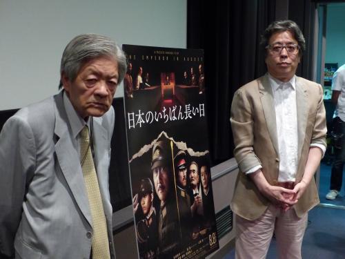 映画「日本のいちばん長い日」のトークイベントを行った小林よしのり氏（右）と田原総一朗氏