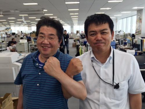 「ニュースのおっちゃん」こと石田英司氏（左）と「スポーツのおっちゃん」こと宮前徳弘氏