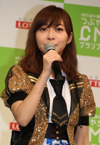 「ＨＫＴ４８ｖｓ欅坂４６　つぶやきＣＭグランプリ」記者発表会に出席したＨＫＴ４８の指原莉乃