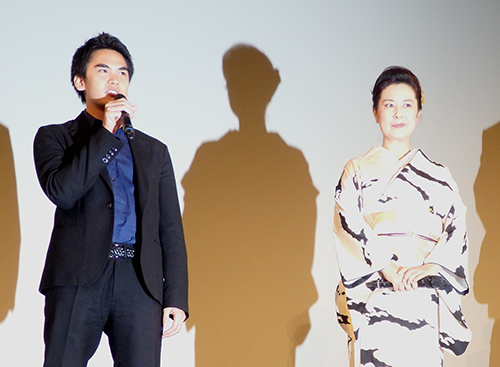 「京都絵国際映画祭２０１６」で舞台あいさつした名取裕子と三船力也氏