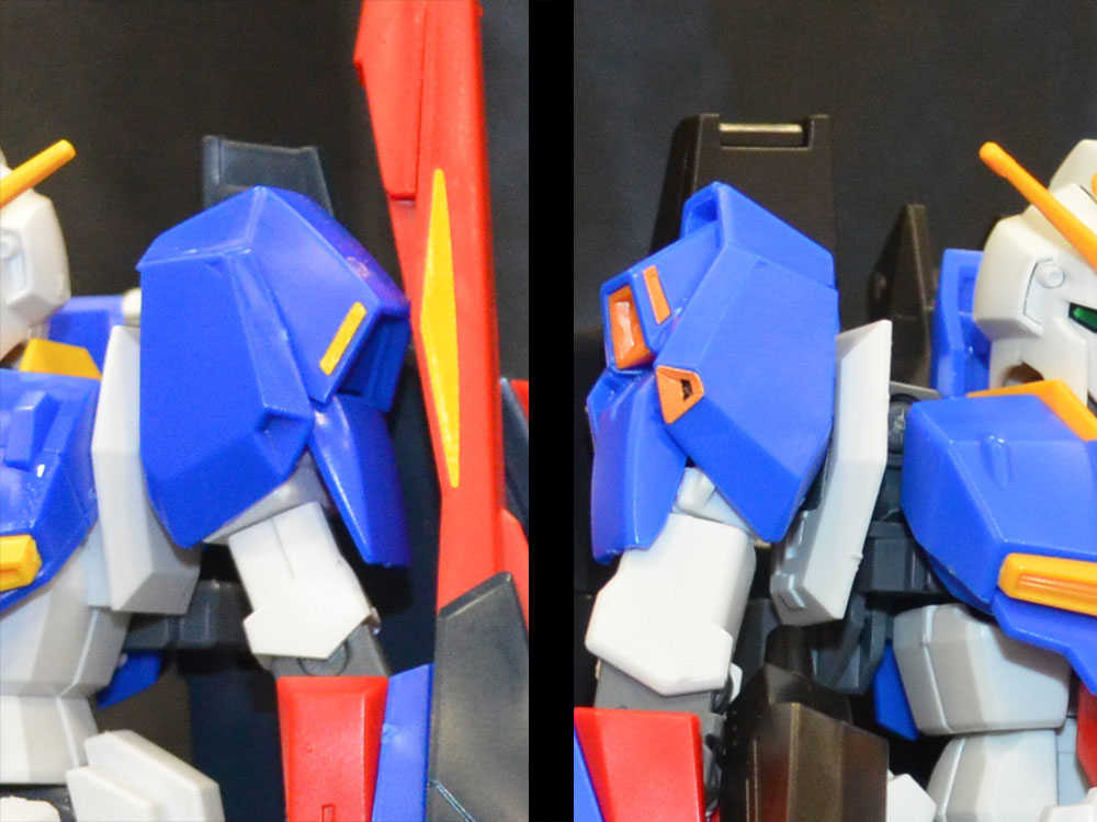 新旧モデルの肩比較。左が旧モデル、右が新モデル
（Ｃ）ＳＯＴＳＵ・ＳＵＮＲＩＳＥ