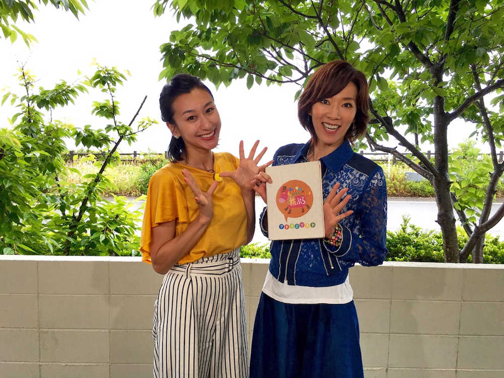 ＹＴＶ「クチコミ新発見！旅ぷら」で鳥取を訪れた浅田舞（左）と真琴つばさ