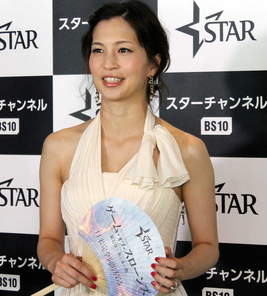 米ドラマ「ゲーム・オブ・スローンズ」のジャパンプレミアで、出産後初のイベント登場となった安田美沙子
