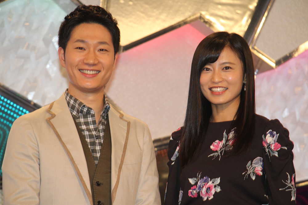 「サイエンスＺＥＲＯ」取材会に登場した（左から）森田洋平アナウンサー、小島瑠璃子