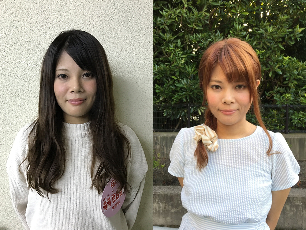 過去の傾向を分析して服装や髪型を変えるという滝浦さん（左は新潟県、右は香川県でのお見合い参加時）（Ｃ）ＴＢＳ