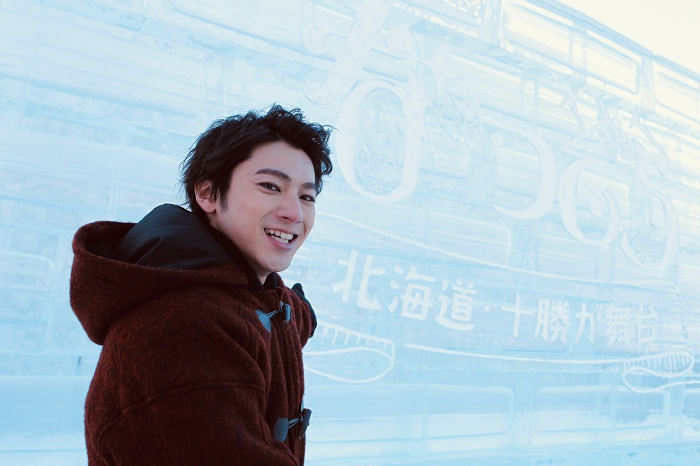 北海道帯広市で開催された「おびひろ氷まつり」に参加し、連続テレビ小説「なつぞら」をＰＲした山田裕貴（Ｃ）ＮＨＫ