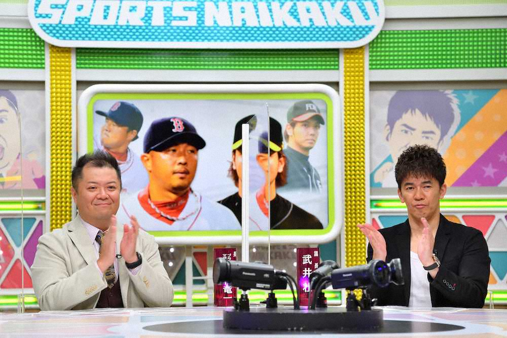MBSテレビ「戦え！スポーツ内閣」に出演のブラックマヨネーズ・小杉竜一（左）と武井壮
