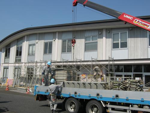 ３月29日から修理が始まった仙台のクラブハウス