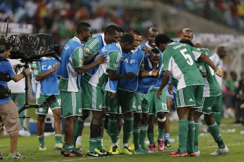 ＜マリ・ナイジェリア＞決勝進出が決まり喜ぶナイジェリア代表イレブン