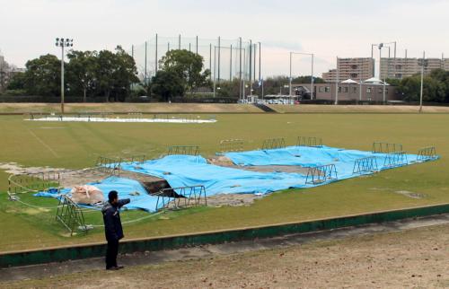 地下から旧日本海軍の弾薬庫跡とみられる空洞が見つかったＧ大阪の新スタジアム建設予定地