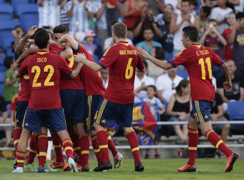 ＜Ｕ―２１欧州選手権・スペイン３―０ノルウェー＞決勝進出を果たしたスペイン代表