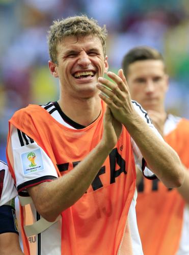 ポルトガルに大勝し満面の笑顔をみせるドイツ代表ミュラー（ＡＰ）