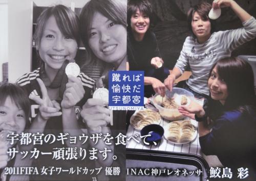 鮫島が登場した宇都宮市の「愉快市民」のポスター。鮫島は（右端）餃子好きをアピールしていた