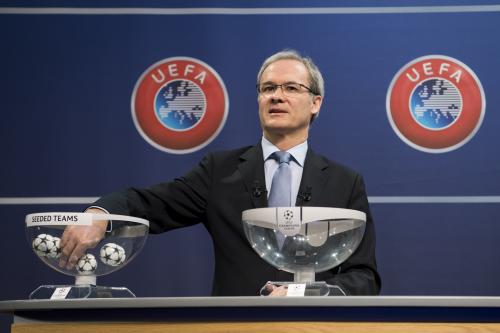 欧州リーグ予選３回戦の組み合わせ抽選が行われた（ＡＰ）