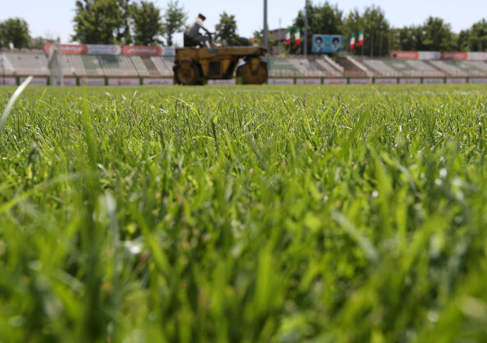 パススタジアムの長めの芝はハリルホジッチ監督の要望に合わせ試合当日までに短く刈られる予定