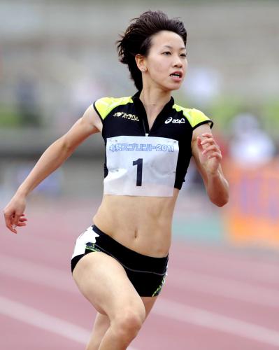 女子１００メートルの第１レース、今季最高の11秒24をマークした福島千里