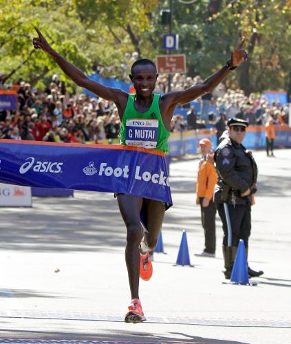 ニューヨークシティー・マラソンを制したケニアのジョフリー・ムタイ