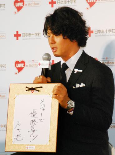 献血を呼び掛けるキャンペーンに出席した、男子ゴルフの石川遼