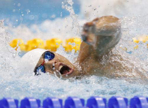 男子１００メートル自由形（Ｓ11）予選　力泳する木村敬一