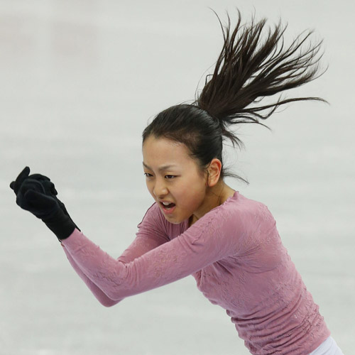 ＜フィギュアＧＰファイナル＞ソチ五輪フィギュアスケートの本番会場・アイスバーグで練習に汗を流す浅田