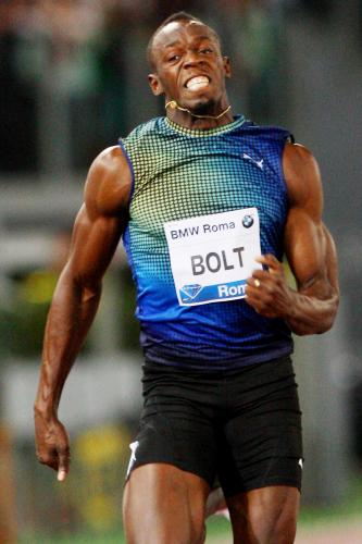 男子１００メートル　９秒95の２位に終わったウサイン・ボルト