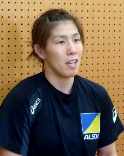レスリングの世界選手権女子55キロ級代表に決まり、抱負を語る吉田沙保里