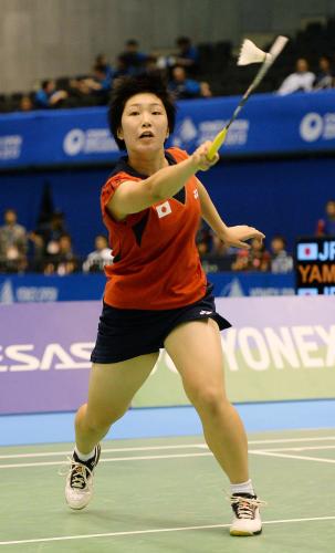 ヨネックス・オープン・ジャパン女子シングルスで優勝した山口茜。全種目を通じて日本選手初優勝の快挙を成し遂げた