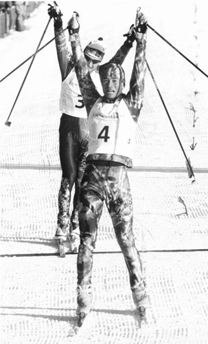 リレハンメル五輪ノルディック複合で銀メダルを獲得した、当時２４歳の河野孝典＝９４年２月１９日