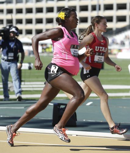 妊娠９カ月で陸上の全米選手権女子800メートルに出場したモンタノ（ＡＰ）　