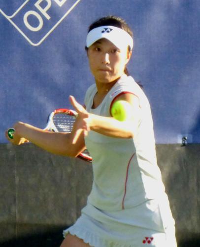 女子シングルス１回戦でツアー初勝利を挙げた桑田寛子