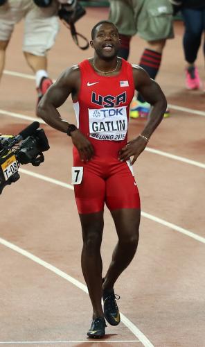 ２３日の男子１００メートル決勝で２着だったガトリン