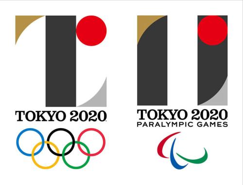 撤回が決まった２０２０年東京五輪（左）とパラリンピックのエンブレム
