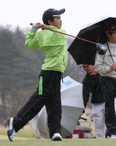 １２年、全国小学生ゴルフ選手権春季大会に出場した三田真弘（小学４年時）