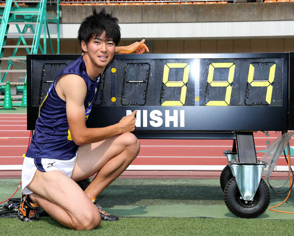 男子１００メートル準決勝、追い風４．５メートルの参考記録ながら９．９４秒で決勝進出を果たした多田