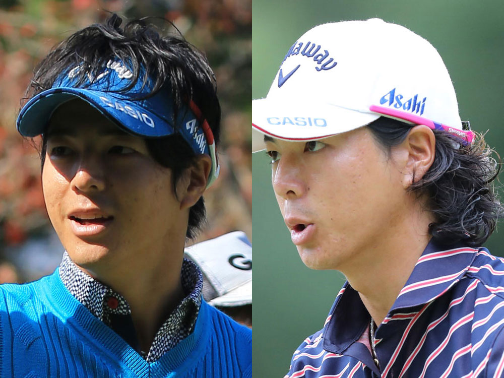 （左から）髪をばっさり切った石川遼、先週出場した日本ＯＰの時の髪形