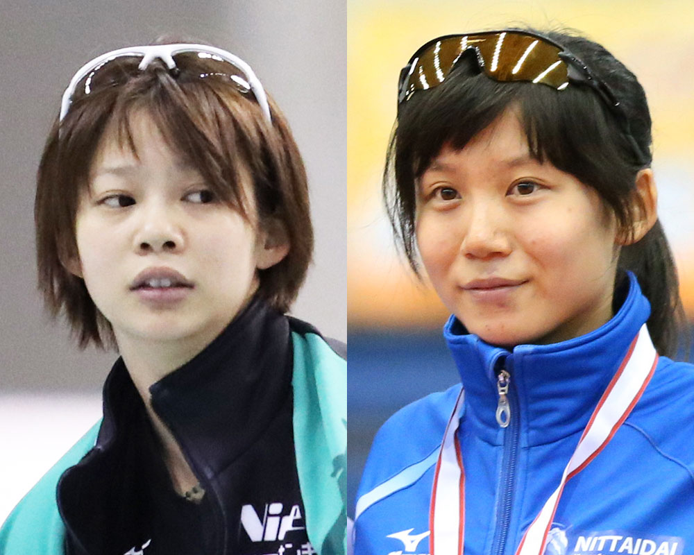 平昌五輪のスピードスケートの日本代表となった高木菜那（左）、美帆姉妹
