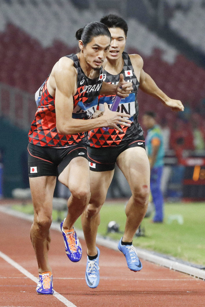 昨年アジア大会で銅メダルの“マイル侍”。専門は400メートル障害の3走・安部（写真は5月・世界リレー）