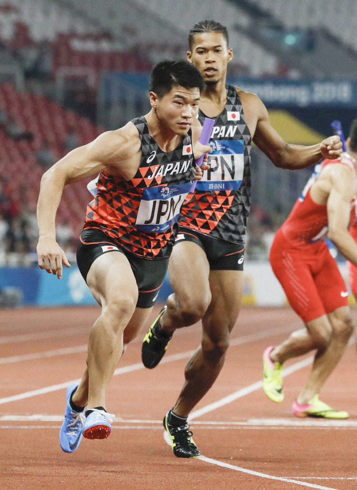 昨年アジア大会で銅メダルの“マイル侍”。2走の小林（写真は5月・世界リレー）
